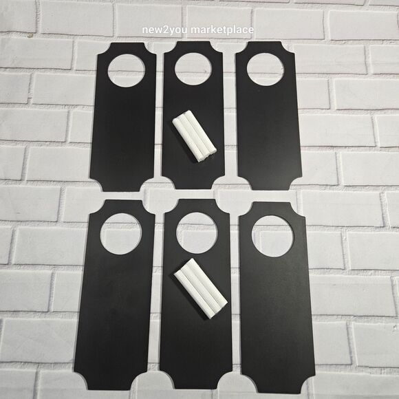 6pcs Wooden Door Knob Hanger, Wooden Chalkboard Knob Sign, Double-Sided DIY - Picture 2 of 5